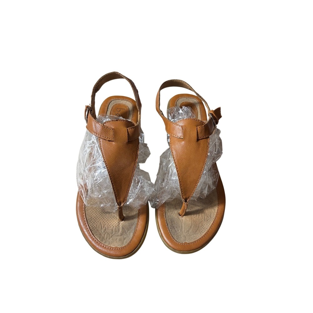 b.o.c. Born Concept Women Tan Thong Slingback Sandals Flat Buckle C76337 Size 9M